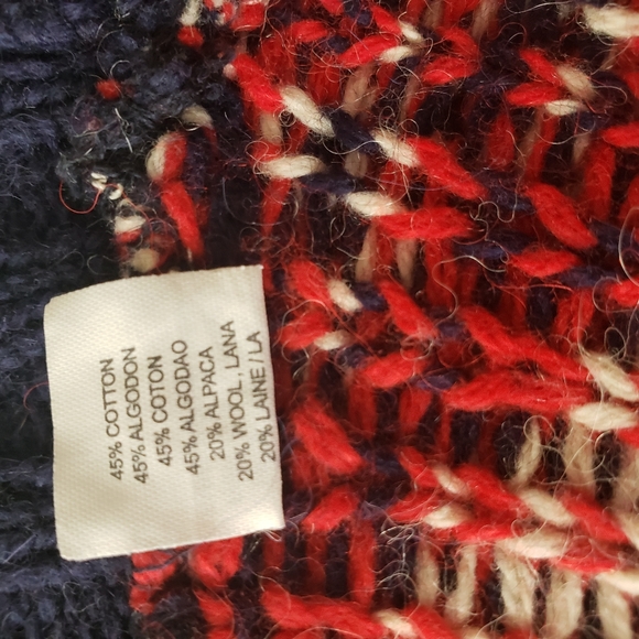 Winter Jaquard Red Blue and Cream Sweater - Picture 8 of 12